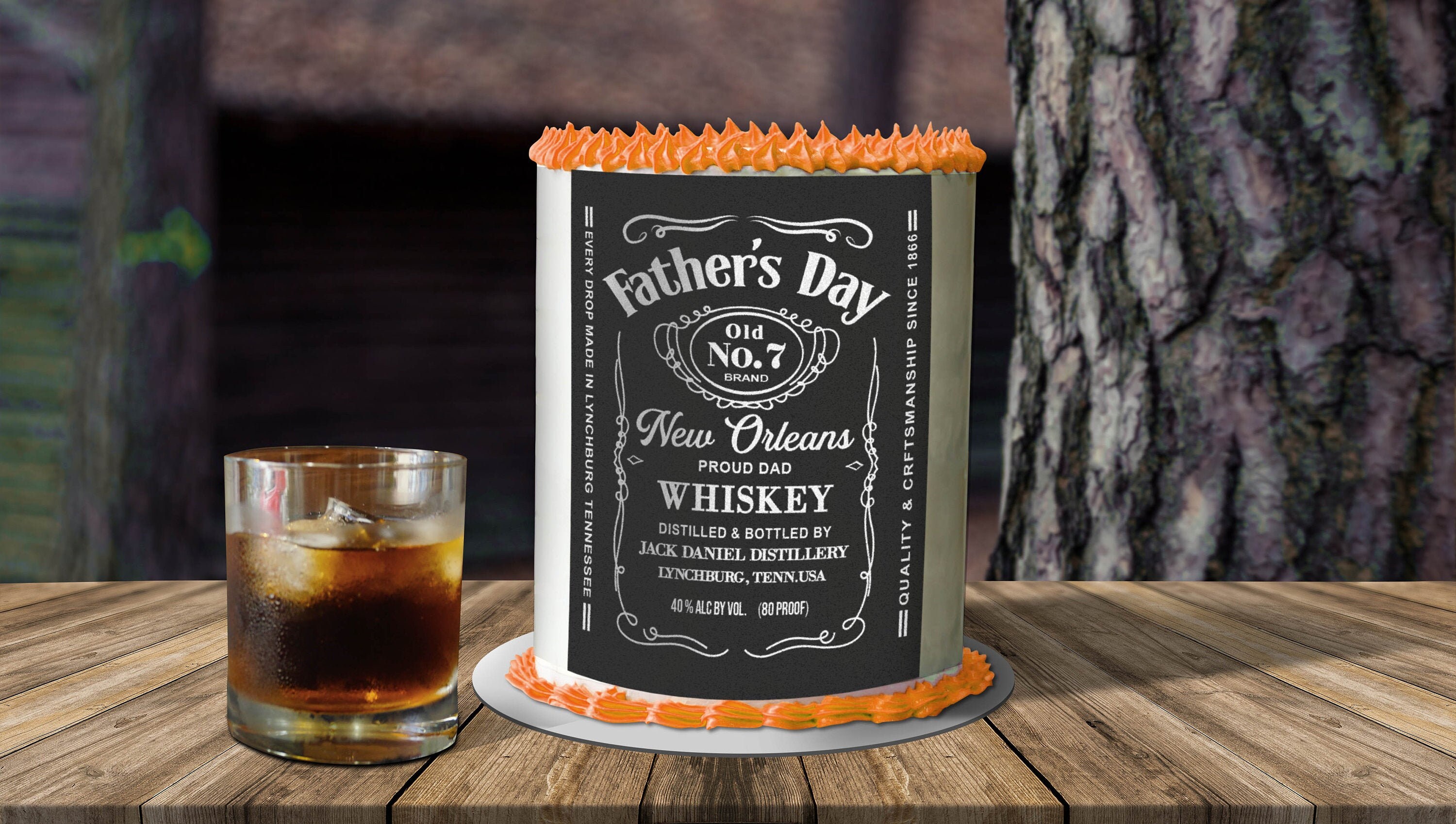 Jack Daniels cake topper Whiskey edible label Custom Etsy