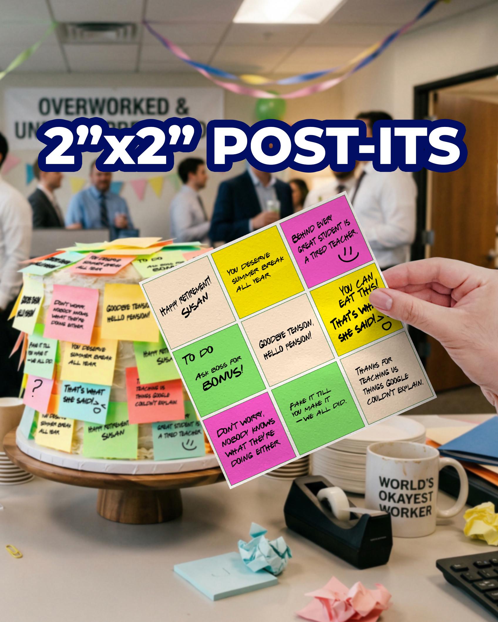 Edible Post It Notes Cake Topper, Funny Office Party Decoration ...