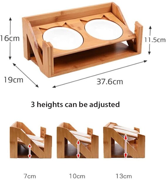 Table A Manger Pour Chat Surelevee Reglable De Qualite Etsy France