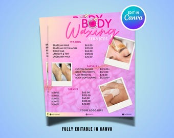 Esthetician Service Menu Template: Spa & Beauty Flyer (Canva)