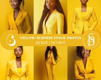 Fotos de stock de mujeres de negocios profesionales / Descarga digital / 5000x5000px / Descarga instantánea / Trajes de negocios color mostaza / Mujeres negras