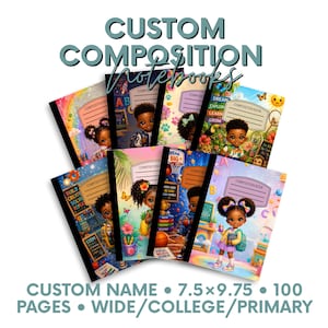 Caderno de Composição Personalizado: Nome e Capa Personalizados para Educação Infantil, 1º Ano e Ensino Fundamental