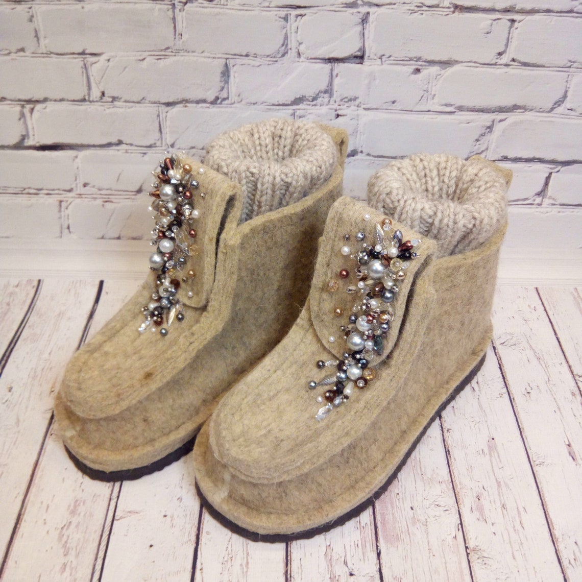 Felt boots Felt shoes Winter valenki Winter boots Felt Etsy