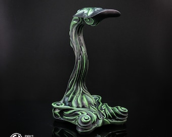 Full Size, 32 cm, Corpus, Green, Grumpy Goose Kopfhörerständer, Original Design, 3D gedruckte Edition, handgemalt,