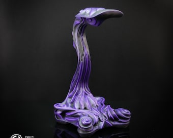 Full Size, 32 cm, Corpus, Purple, Grumpy Goose Kopfhörerständer, Original Design, 3D gedruckte Edition, handgemalt,