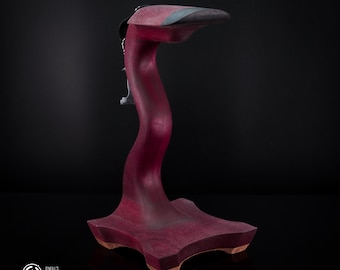 Purpleheart, Quadrato, #1, Grumpy Goose fatto a mano, supporto per cuffie in legno