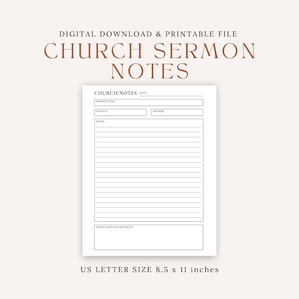 Sermon Notes Etsy