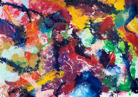 抽象画、沈黙のオレンジ