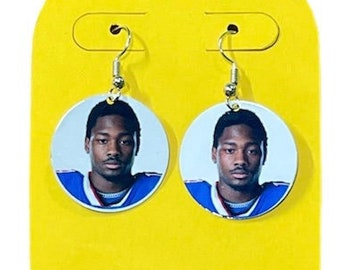 Stephon Diggs Earrings, Buffalo Football Earrings