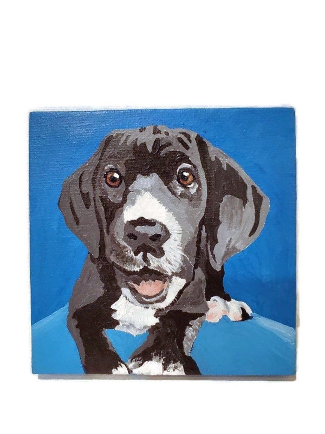 Custom Pet Portrait, Hand Painted, Gallery Wrapped Canvas, Dog Portrait