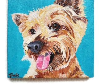 Custom Pet Portrait From Your Photo Hand Painted on Gallery Wrapped Canvas