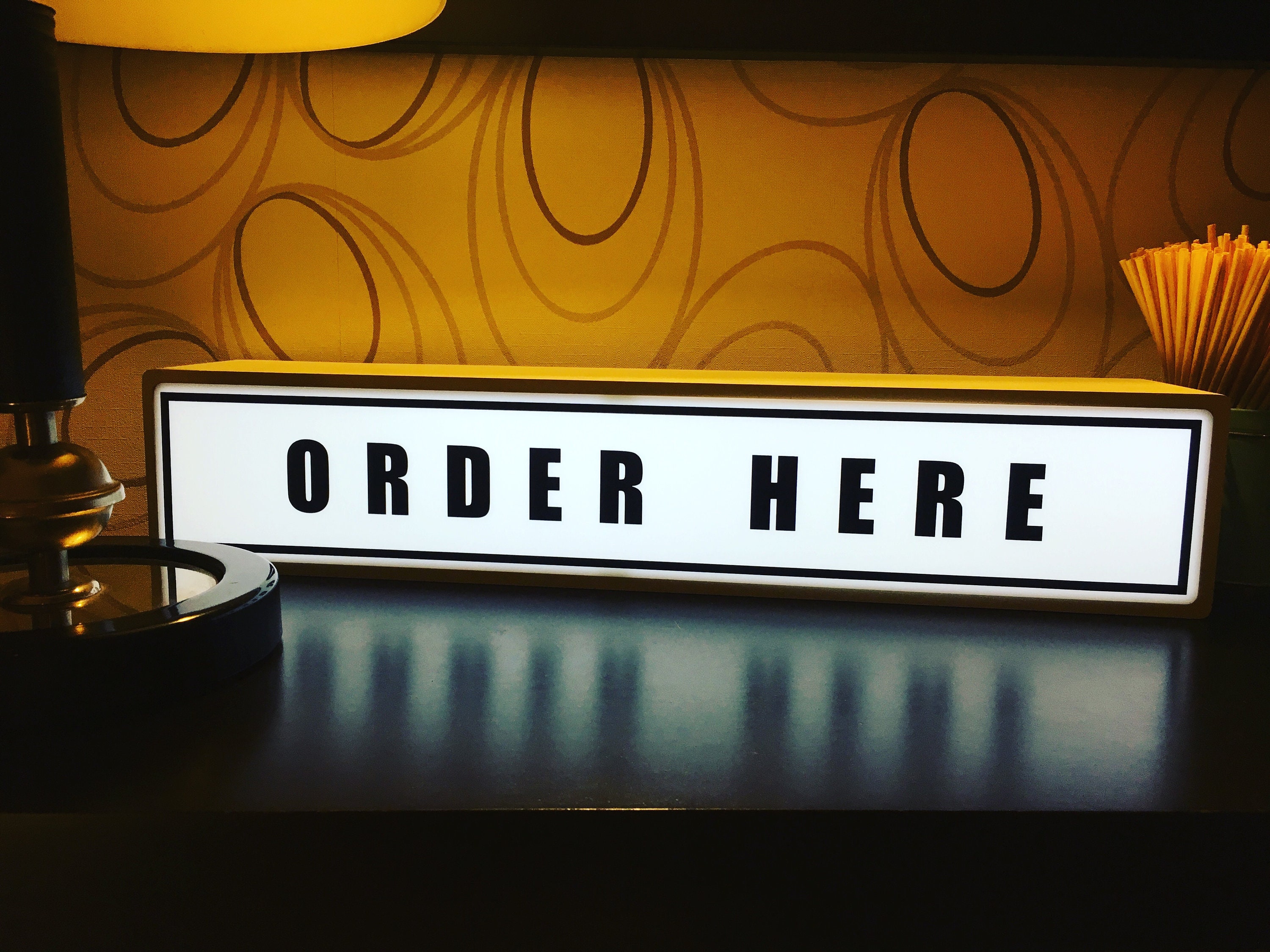 Wooden Light Box Sign Order Here Personalized Etsy