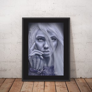 Yes You Can: Instant Download, Large Print 12x18, Digital Portrait ...