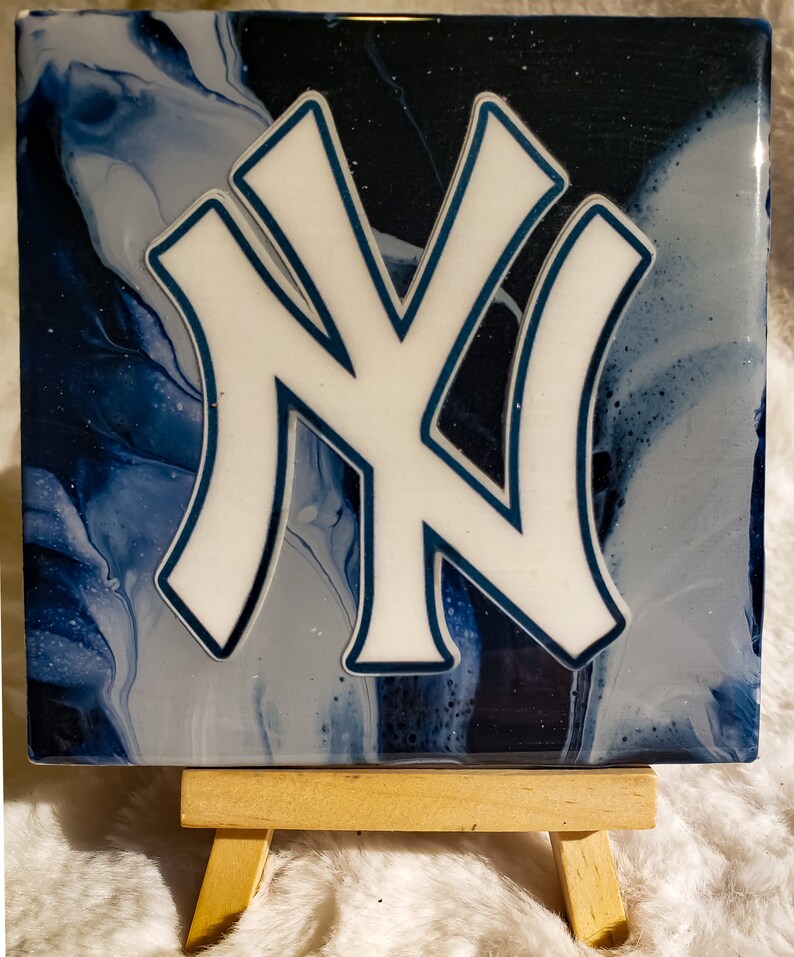 Yankee Coasters New York Yankees Resin Coasters Baseball Fan Etsy