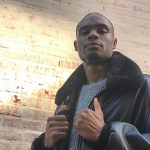 Brown Leather Bomber Jacket