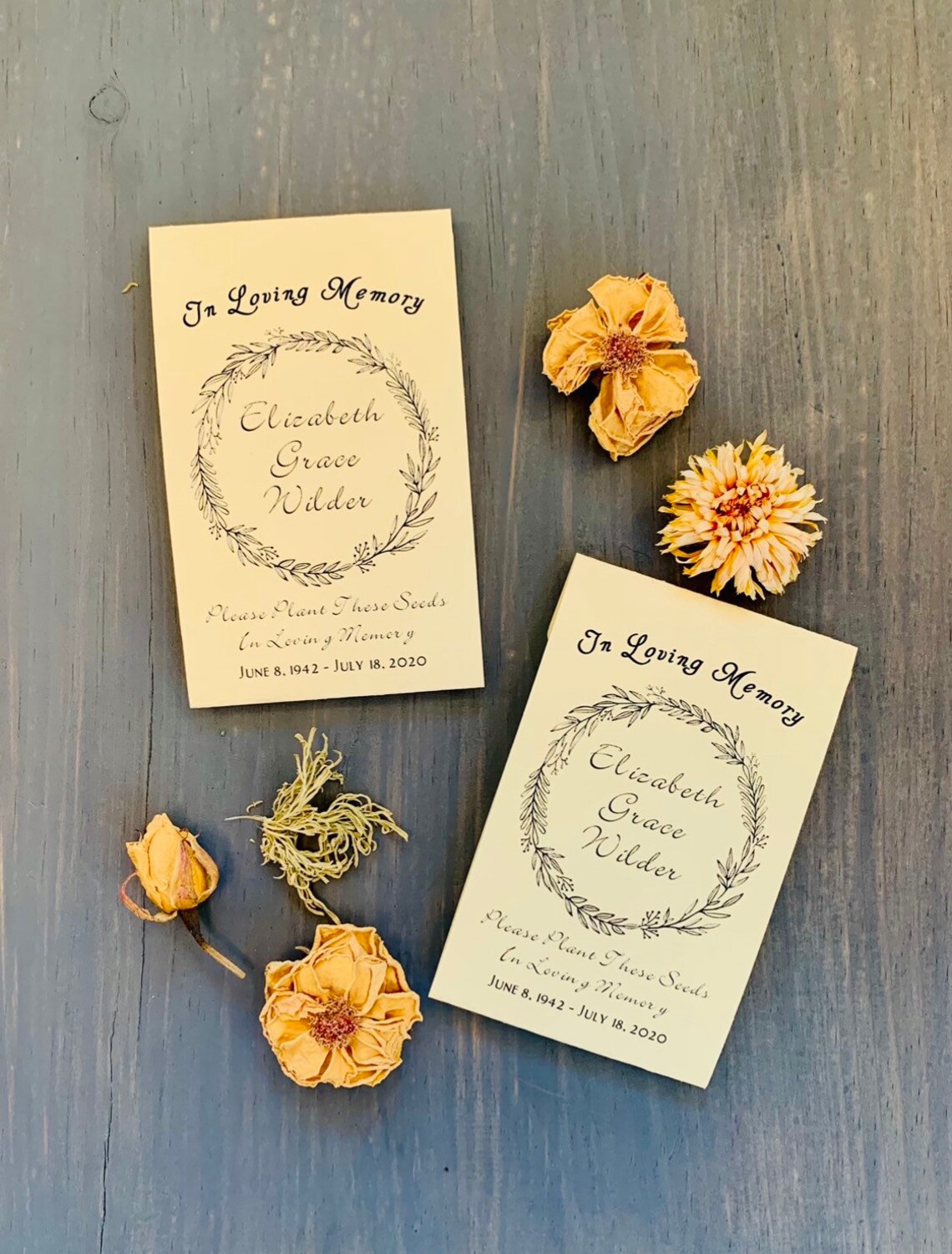 Memorial Seed Packet Favors Celebration of Life Me Etsy