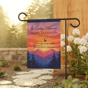 Garden Flag, In Loving Memory Remembrance Gift, Funeral Decor, Sympathy Gift, Memorial Sign Decor