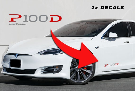 New 2019 Tesla P100d Decal Sticker For Model S X Lower Body Door Panel Fender Emblem Badge