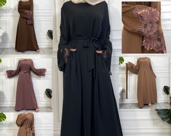 Femmes Abaya Jilbab caftan longue Robe musulmane dubaï Abayas Cardigan Robe Maxi robes islamiques SF93