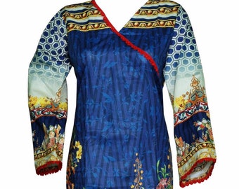 Ladies Kurti Kurta Cotton Digital Print Indian Tunic Tops Shirt Ethnic Pakistani Dress From Sufia Fashions SF88