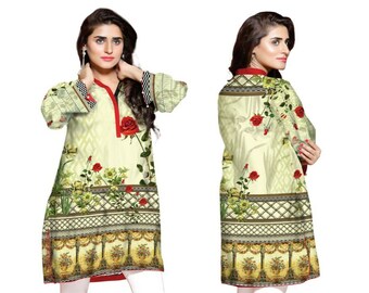 Sufia Fashions® Women Indian Kurti Kurta Cotton Designer Digital Print Tunic Top