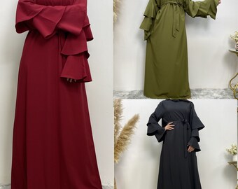 Femmes Abaya Jilbab caftan musulman dubaï Abayas dames Robe Maxi Kimono longue Robe Cardigan toutes les tailles SF97