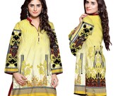 Women Indian Pakistani Kurti Cotton Designer Digital Print Stitched  Tunic Tops UK-Stock