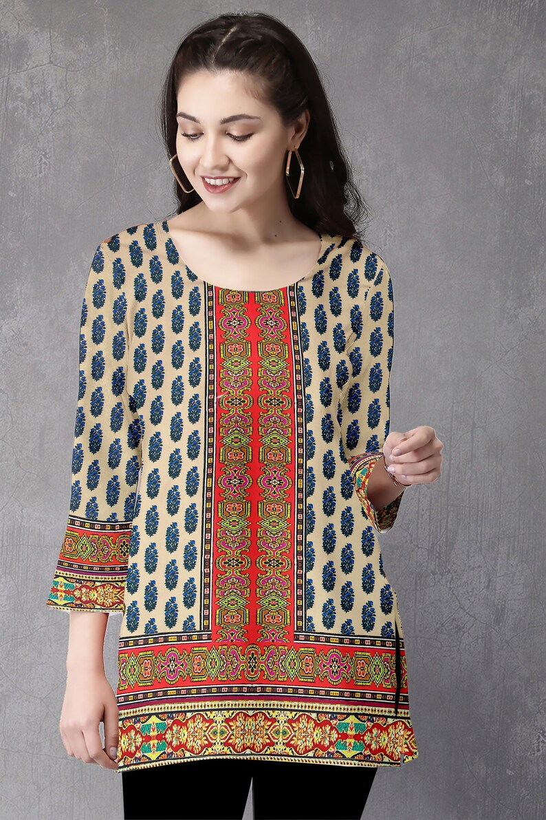 Ladies Indian Kurti Pakistani Kurta American Crepe Short Etsy UK