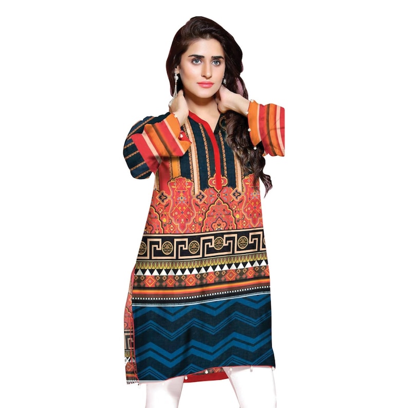 Plus Size Kurti Women Indian Pakistani Kurta Cotton Designer Digital Print Tunic Dress Kameez UK Stock Sufia Fashions