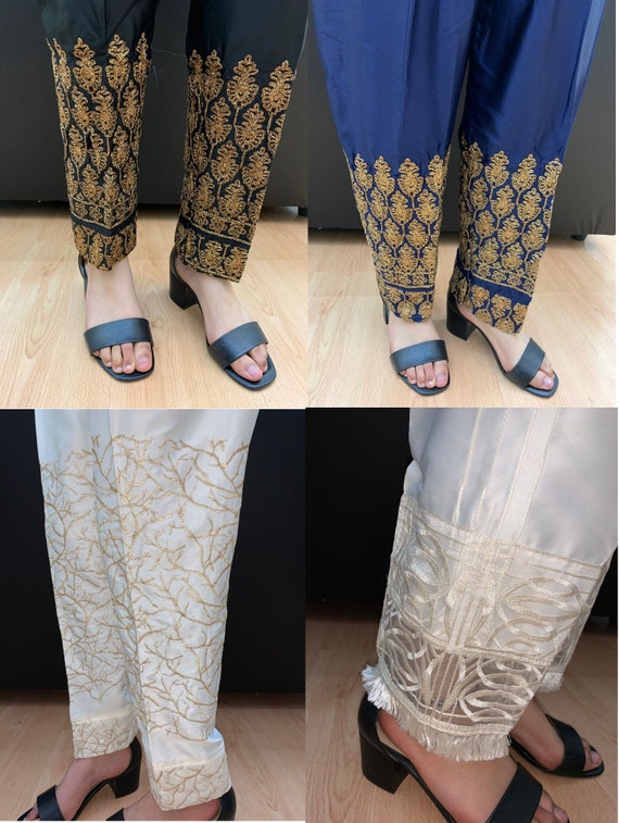 Maghzi (Piping) Pants / Trousers for Women in Cotton - MPT01 – Dhanak  Boutique