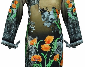Ladies Kurti Kurta Cotton Indian Pakistani Readymade Dress Kameez Top Print SF94