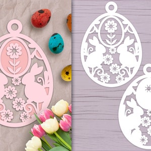 Geschichtete Ei SVG Ornament, Osterhasen SVG, Kaninchen Papercut svg, Papercut Bunny SVG, Papercut Ostern svg, Floral Bunny svg, Floral Ostern