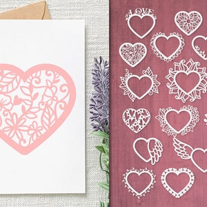 Laser geschnittenes Herz Bundle, Papierschnitt Herz SVG Bundle, Liebe Laserschnitt SVG, Laser geschnitten Valentinstag SVG, Valentinstag Herz svg, Valentinstag Papierschnitt SVG