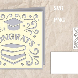 Tarjeta de graduación con recorte de papel, SVG de graduación con recorte de papel, Tarjeta de graduación en capas, Tarjeta de graduación 3D, SVG de tarjeta con recorte de papel en capas, Libro con recorte de papel en formato SVG