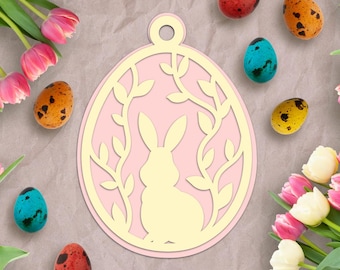 Easter Layered Ornaments Bundle, Easter Egg SVG, Laser Cut Easter SVG, Papercut Decoration Bundle, Easter Bunny, Easter Egg SVG, Layered
