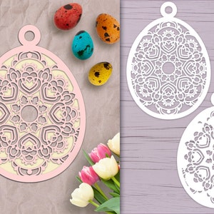 Geschichtete Ei SVG Ornament, Ostern Mandala Ei SVG, Mandala Papercut svg, Papercut Ei SVG, Papercut Ostern svg, Floral Ostern svg