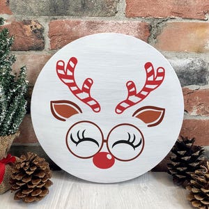 Reindeer Face SVG, Reindeer With Candy Canes, Reindeer With Glasses SVG ...
