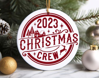Christmas Crew 2023 Round SVG: Farmhouse Ornament (Digital Download)