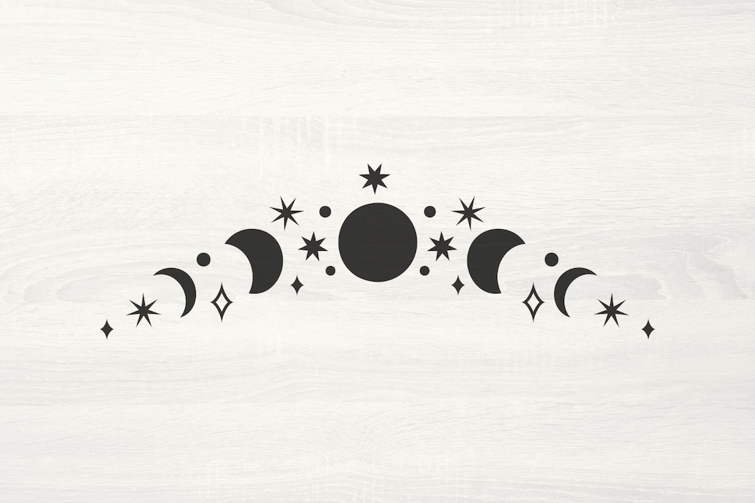 Moon Rp Icon Border Deviantart Free Moon Phases & Stars Divider: Celestial Border Clipart (SVG, PNG) - Etsy