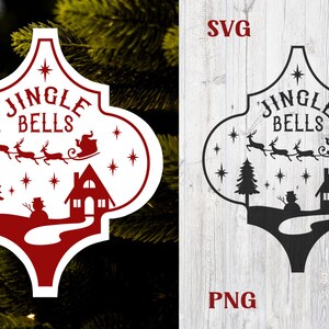 Weihnachts Arabeske Szene, Jingle Bells SVG PNG, Klingel Glocken Arabeske Zitat, Urlaub Arabeske svg, Jingle Bells Weihnachtssvg, Szene SVG