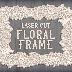 Laser geschnittener Blumenrahmen, SVG-Fotorahmen, Geschichteter Fotorahmen SVG, 3D Blumenrahmen svg, Papierschnitt Blumenrahmen, Blumen Frühlingsrahmen svg