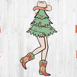Cowboy Christmas Tree SVG, Cowboy Hat SVG, Vintage Christmas, Christmas svg, Cowboy Christmas, Howdy Christmas, Western Christmas, Tree SVG