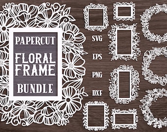 Laser Cut Floral Frames: Vintage SVG Bundle (Digital Download)