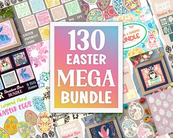 Easter SVG Mega Bundle, Easter Cards, Easter Shadow Boxes, Layered Easter Ornaments, Laser Cut Easter SVG Ornaments