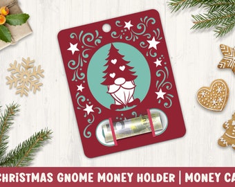 Christmas Gnome Money Holder, Christmas Papercut Card, Christmas Money Holder SVG, Christmas Card SVG, Papercut Christmas, Money Card SVG