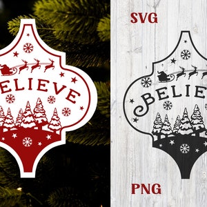 Christmas Arabesque SVG, Believe SVG PNG, Believe Arabesque svg png, Christmas Village svg, Christmas Town svg, Believe Christmas Scene