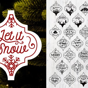 Kerst Arabesque Bundel, Arabesque SVG Quote, Arabesque svg Scene, Christmas Village Scene, Believe svg, Noel svg, Peace svg