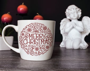 Christmas Round SVG, Winter Scene, Merry Christmas (Digital Download)