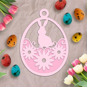 Geschichtetes Ei SVG Ornament, Osterhase SVG, Kaninchen Papierschnitt svg, Papierschnitt Hase SVG, Papierschnitt Ostern svg, Blumenhasen svg, Blumenostern