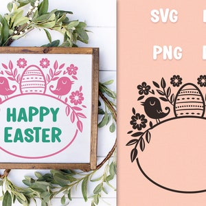 Cornice di Pasqua con uccelli SVG, cornice di Pasqua floreale in formato SVG, bordo in formato SVG di Pasqua, bordo in formato svg di primavera, disegno floreale di Pasqua in formato svg, Pasqua floreale in formato svg png